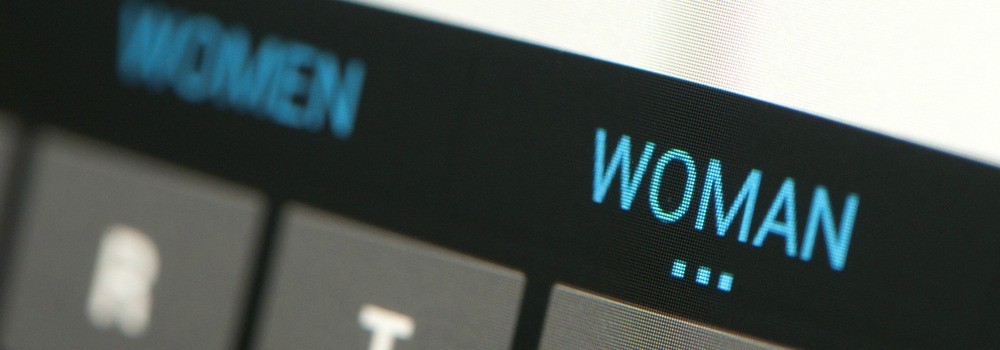 word woman on keyboard