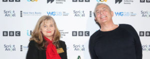 Andrea Gibb (Best Short Form TV Drama winner) with presenter Damon Alexis-Rochefort