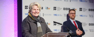 WGGB President Sandi Toksvig OBE presents the 29th Writers' Guild Awards