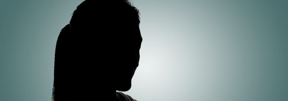 Silhouette of anonymous woman