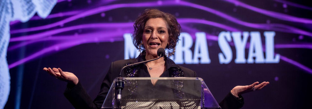 Meera Syal presenting the 2024 Audio Drama Awards